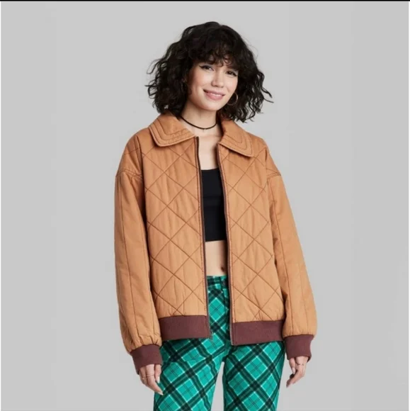 Wild Fable Women's Nylon Quilted Bomber